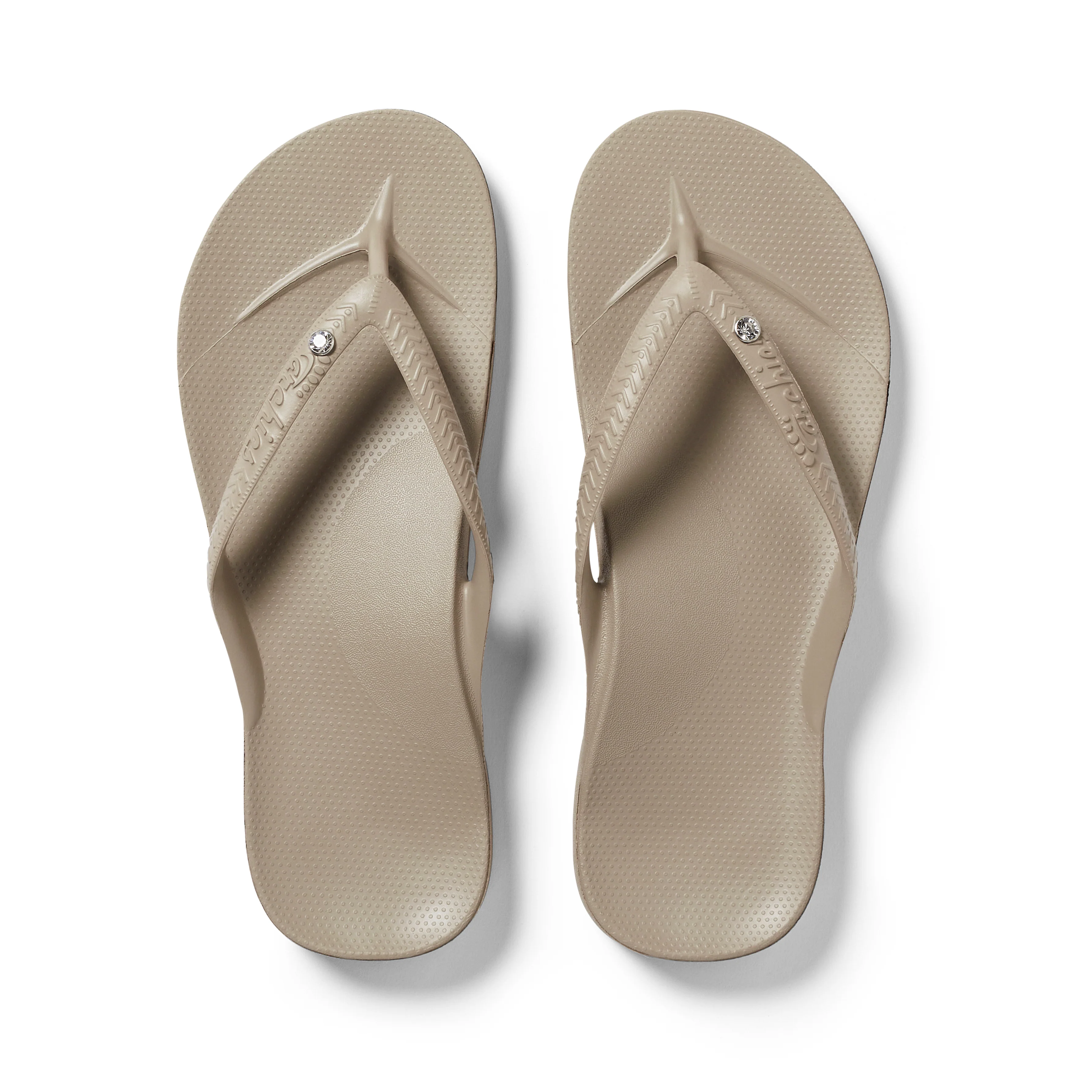 Arch Support Flip Flops - Classic - Taupe Crystal 